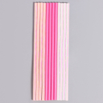 Трубочки бумажные три оттенка розового. Перламутр 20см 12 шт.
