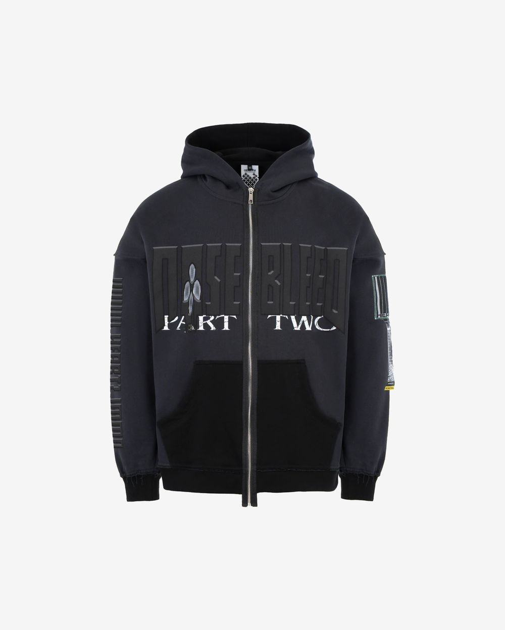 Худи Heartz zip Part-Two:Dark Two-Tone Distressed черная