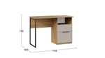 Стол письменный с ящиками Дуб Крафт золотой/Мокко матовый 110,2х50,3х75 см