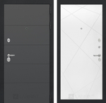 Дверь входная Лабиринт ART Графит 24 - Белый софт металлическая