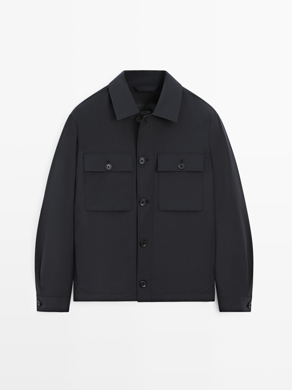 Massimo Dutti Короткая куртка с карманами, темно-синий