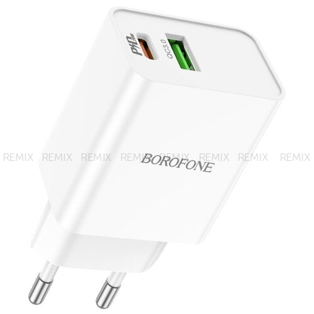 СЗУ 1USB-C 3.0A PD 20W+QC3.0 быстрая зарядка Borofone BA69A (White)