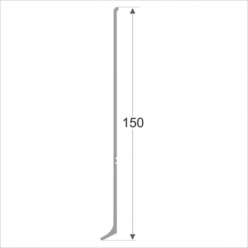 Алюминиевый плинтус ПЛ-150 серебро матовое 3000 мм