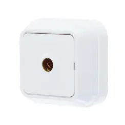 Розетка TV Makel Siva Ustu накладная белый 03680