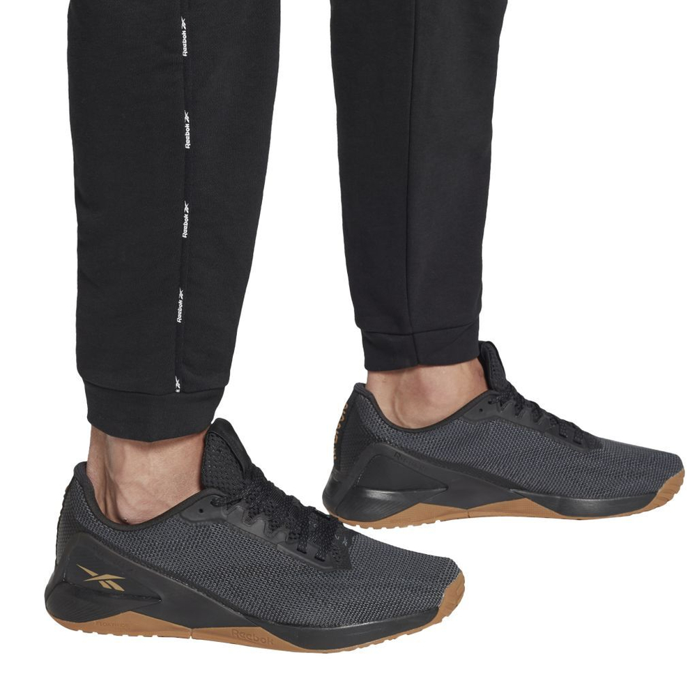 Мужские теннисные штаны Reebok Workout Ready Piping Joggers - черный