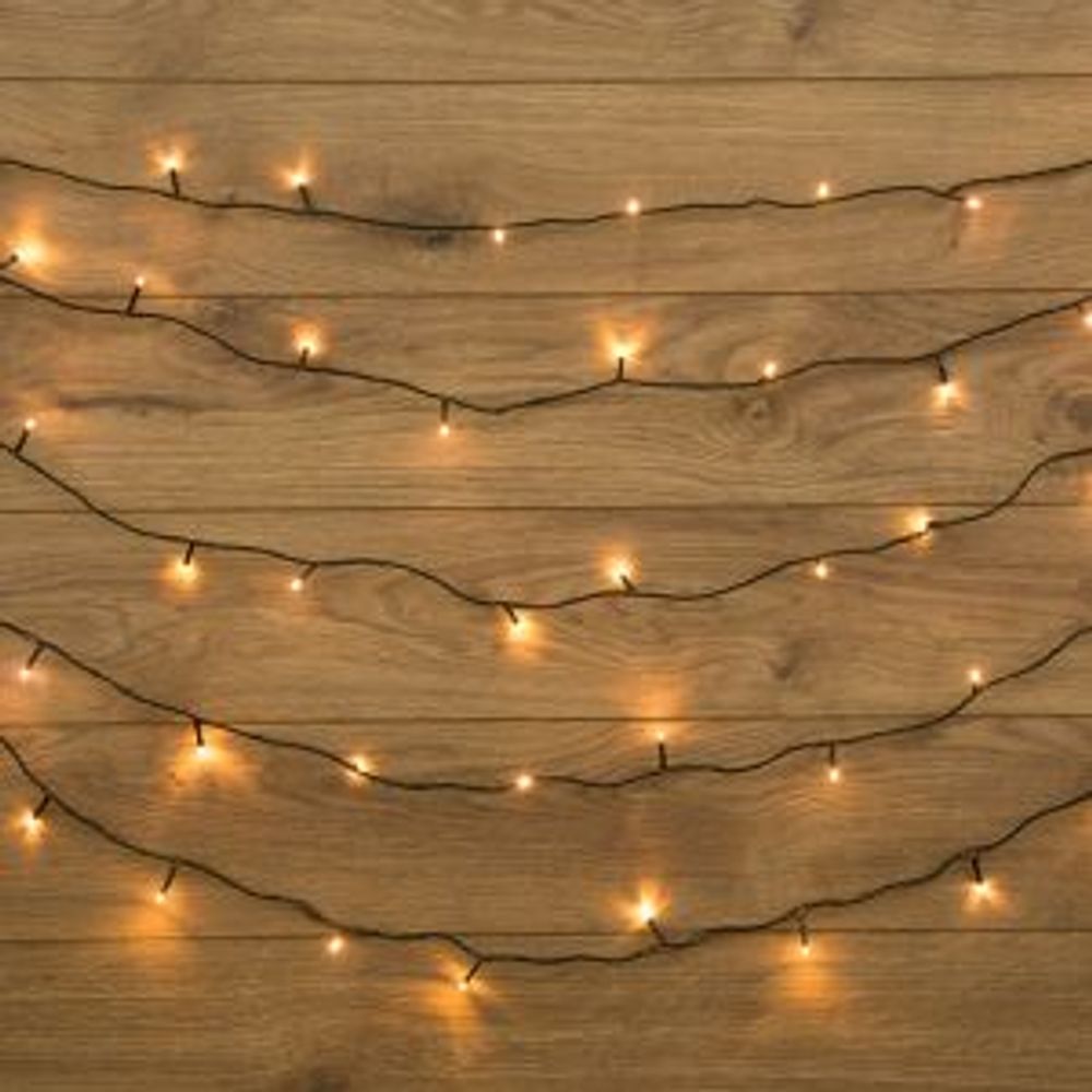 Гирлянда светодиодная универсальная 200 LED Теплый белый 20 метров, с контроллером