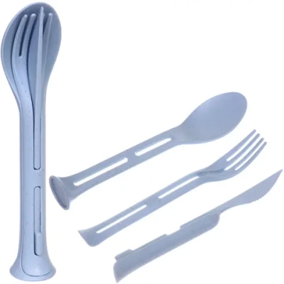 Набор столовых приборов «ЭкоЛайф» 3шт (ложка, вилка, нож) голубой