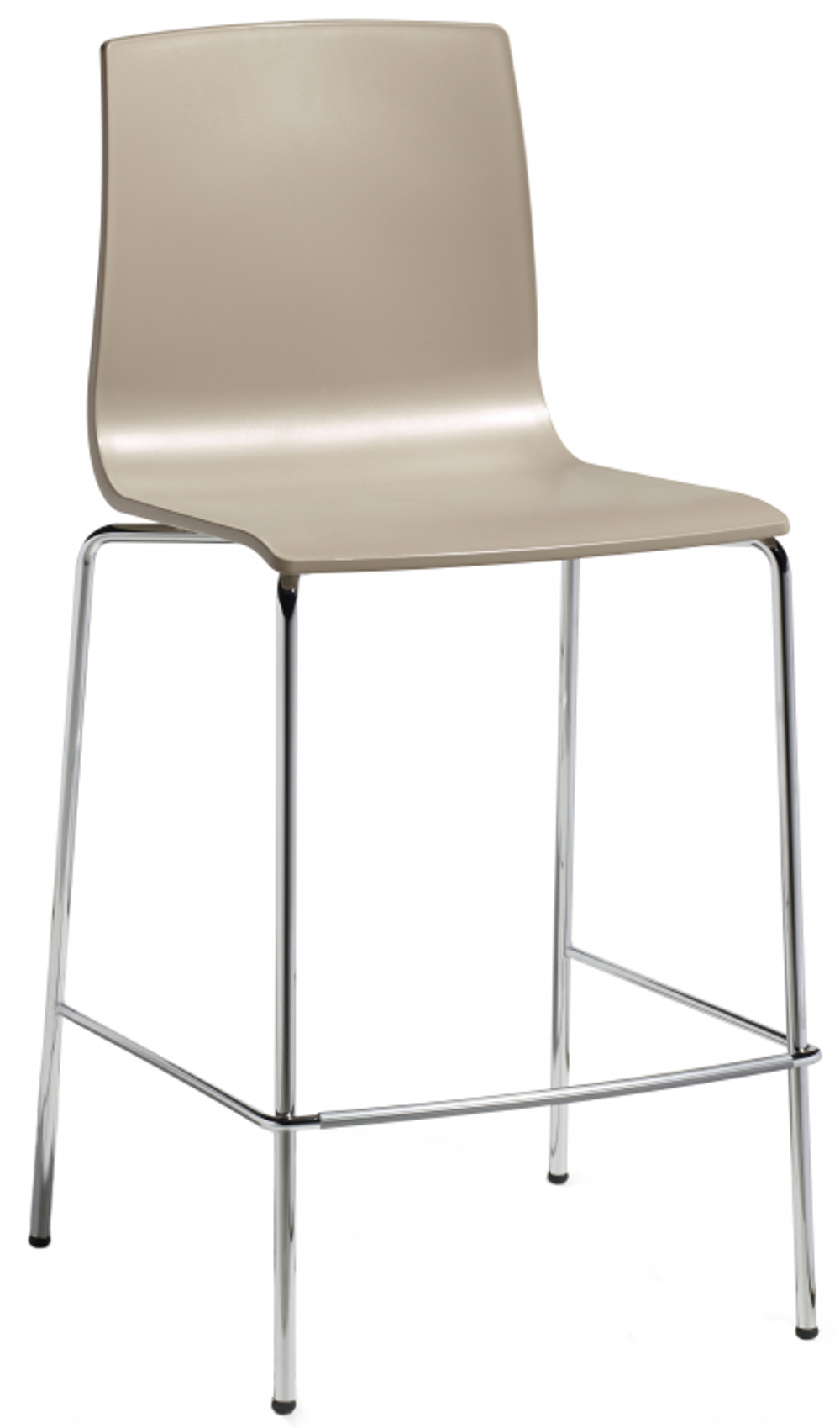 Стул полубарный пластиковый Scab Design Alice Barstool, хром, тортора