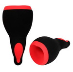 Мастурбатор AIAI с вибрацией (Цвет: черный с красным)