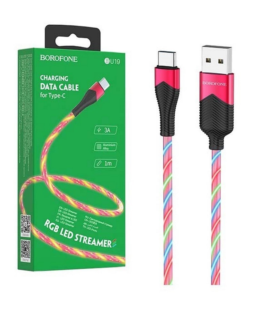 Кабель USB - TypeC BOROFONE BU19 (красный) 1м