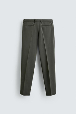ZARA КОСТЮМНЫЕ БРЮКИ КОМФОРТНОГО КРОЯ, ЗЕЛЕНЫЙ