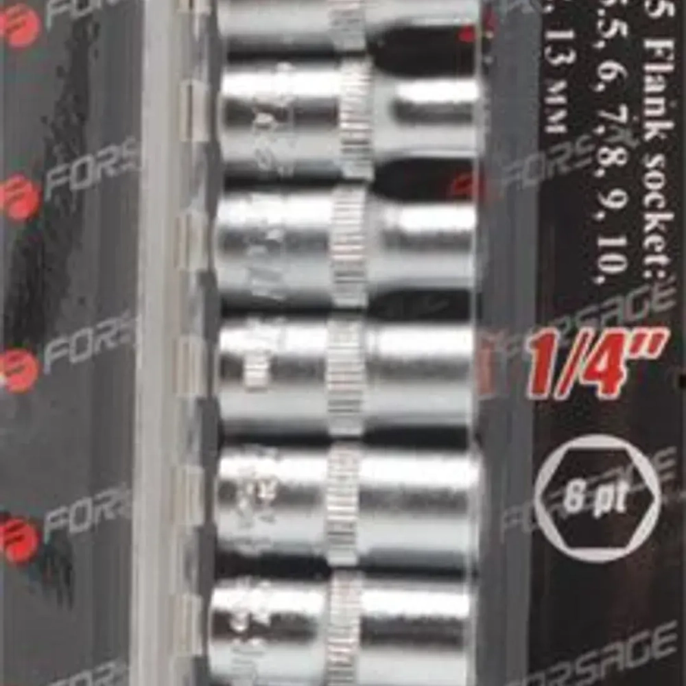 Набор головок 11пр. 1/4''6 гр.(4,5,5.5,6-13мм) на планке Forsage F-2111-5
