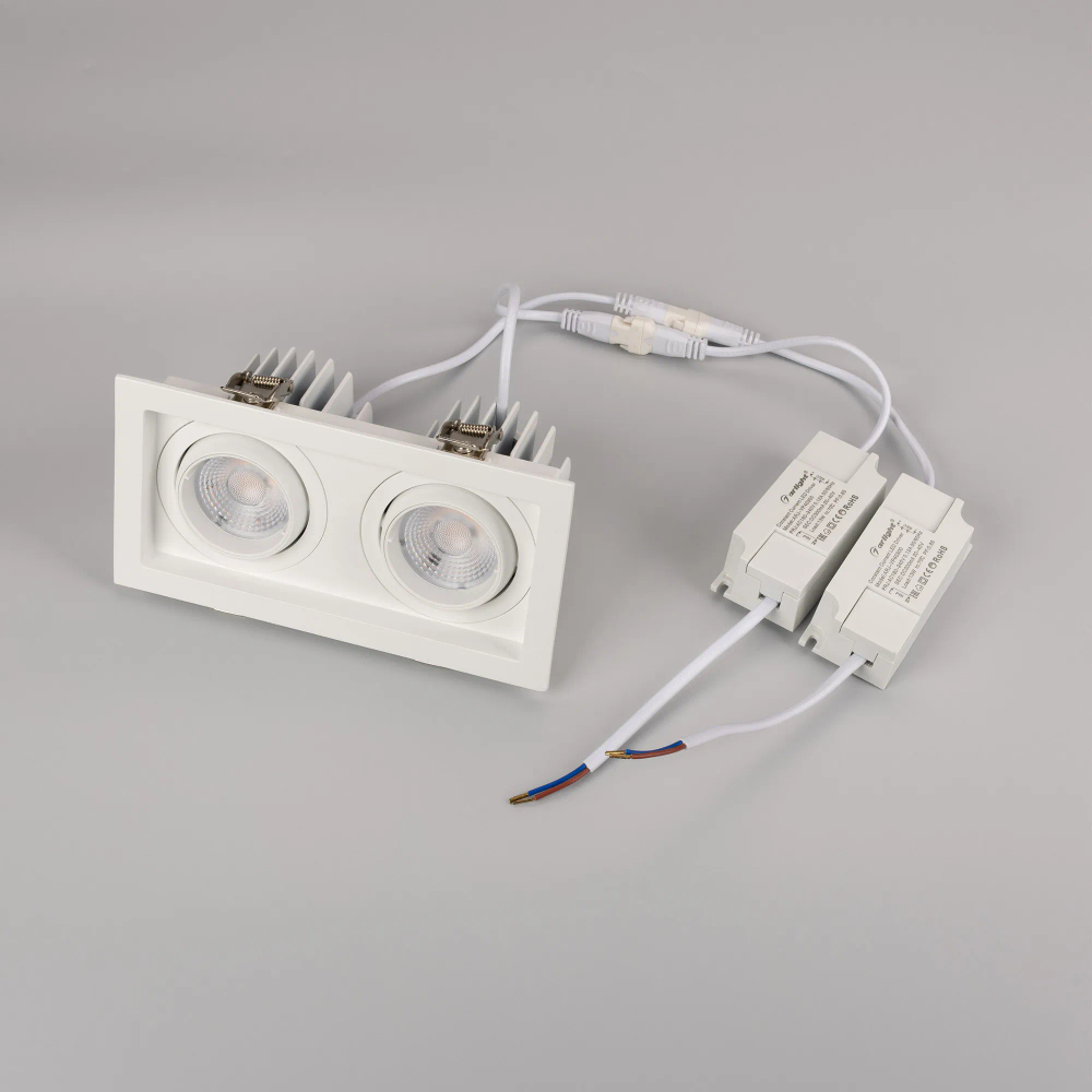 Светильник MS-VORTEX-BUILT-S170x90-2x12W Warm3000 (WH-WH, 40 deg, 230V) (Arlight, IP20 Металл, 5 лет) 057761