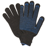 Перчатки хлопчатобумажные, КОМПЛЕКТ 5 ПАР, 7 класс, 65-67 г, 216 текс, ПВХ-точка, LAIMA "ПРОФИ" XL, черны