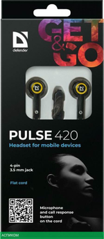 Наушники Defender Pulse-420 Black/Yellow (63421)