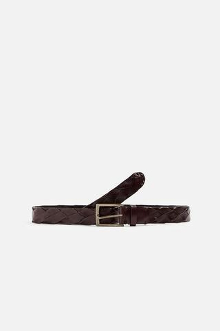ZARA ПЛЕТЕНЫЙ КОЖАНЫЙ РЕМЕНЬ, КОРИЧНЕВЫЙ