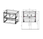 База под керамическую раковину Mia Slim 600 подвесная, 2 выкатных ящика soft close, V.Oak, , шт