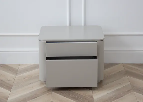 Тумба прикроватная Tammi 2 ящика ширина 50 см (серо-бежевый)