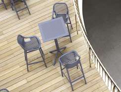 Стол пластиковый барный складной Sky Folding 60х60 серый