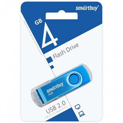Флеш-накопитель 4 Gb SmartBuy Twist Blue
