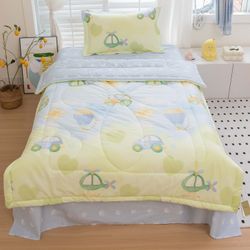 Постельное белье детское на резинке, комплект с одеялом 100% хлопок «Весёлые машинки»