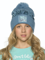 Шапка для девочек р-р (51-52, Джинс(10))