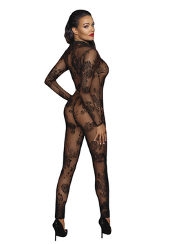 Длинный комбинезон из кружева с молнией