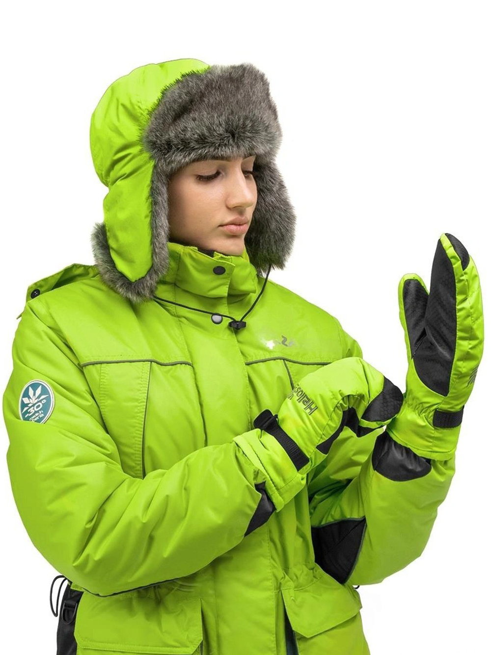 Варежки Helios женские ZABAVA, AQUA GREEN/BLACK (T-HS-Z-M-GB)