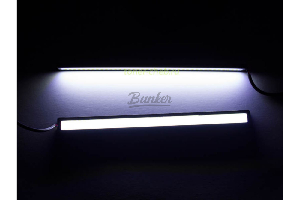 ДХО DRL 2 панели COB 17см, DRL-COB-17см -White 12v на самоклейке, (компл.)