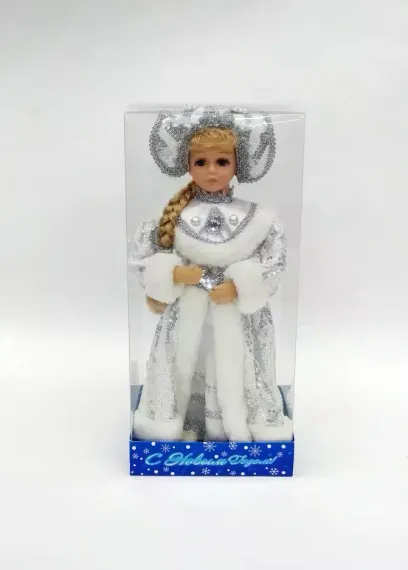 Снегурочка под елку в белой с серебром шубе и кокошнике 40 см., Triumph Tree (84662)