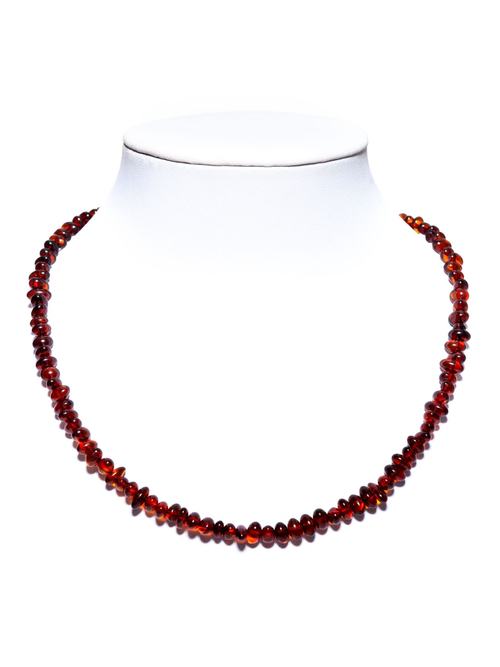 Бусы из цельного янтаря, бусины 7 на 4 мм, размер регулируется от 45 до 48