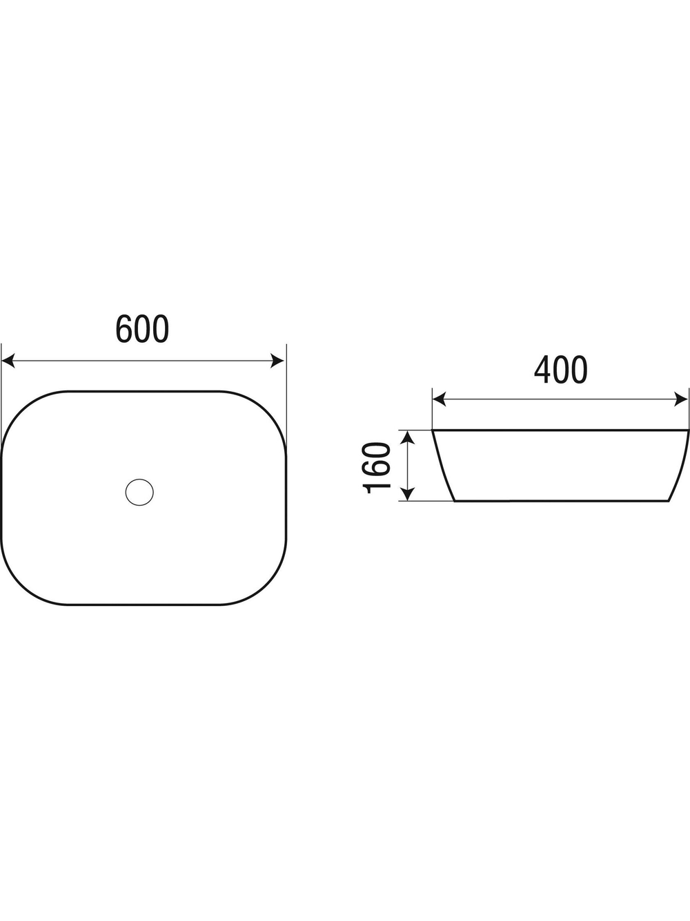 Раковина подвесная WeltWasser WW ELBACH 21434 610х400х145