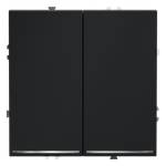 Выключатель встраиваемый VOLTUM S70 двухклавишный с подсветкой 10А, (графит)