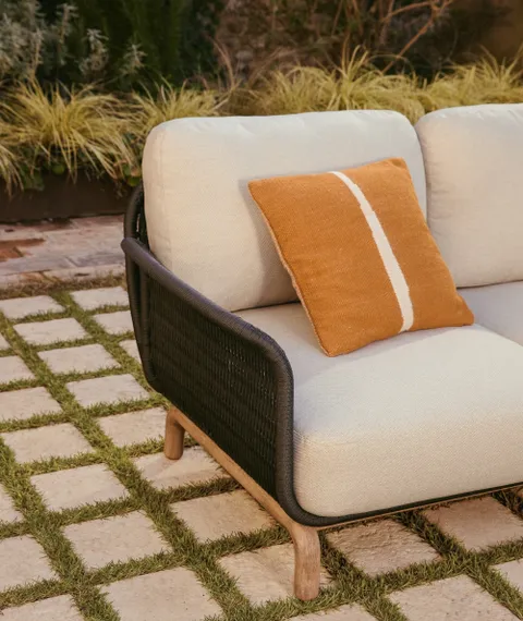 Уличный диван Alipa из акации и темно-серой веревки 165 см