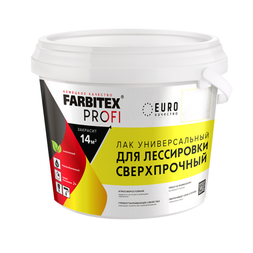 Лак для лессировки универсальный сверхпрочный FARBITEX PROFI