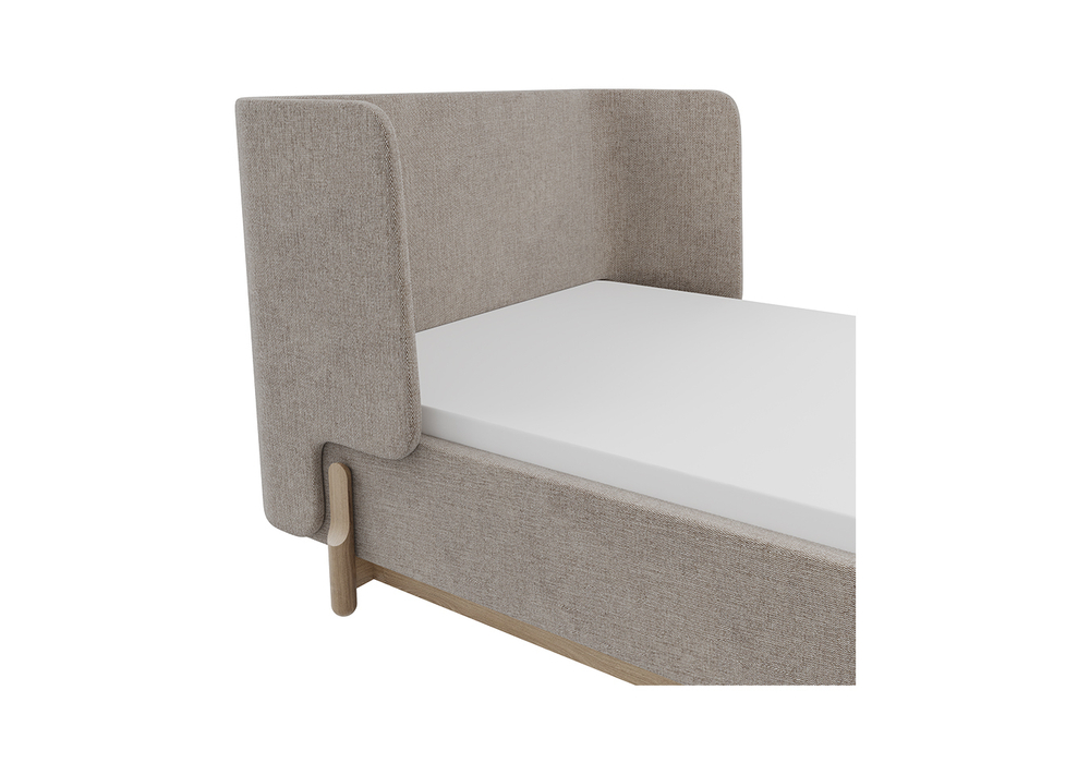 Кровать Basic спальное место 90*200 см (бежевый, рогожка)