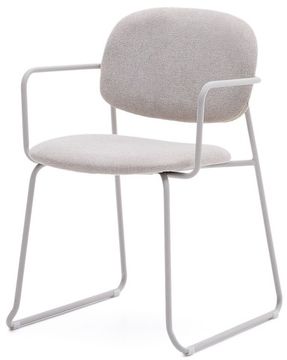 Стул Meli из бежевого шенилла с бежевой металлической структурой Испания la Forma