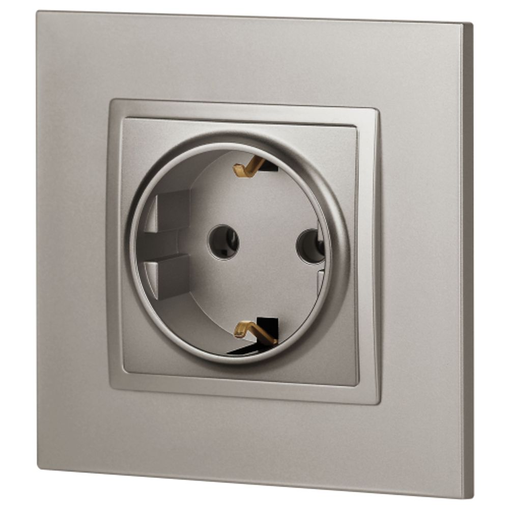 Розетка ЭРА Elegance 14-2101-16 с заземлением 2P+E Schuko 16А-250В титан