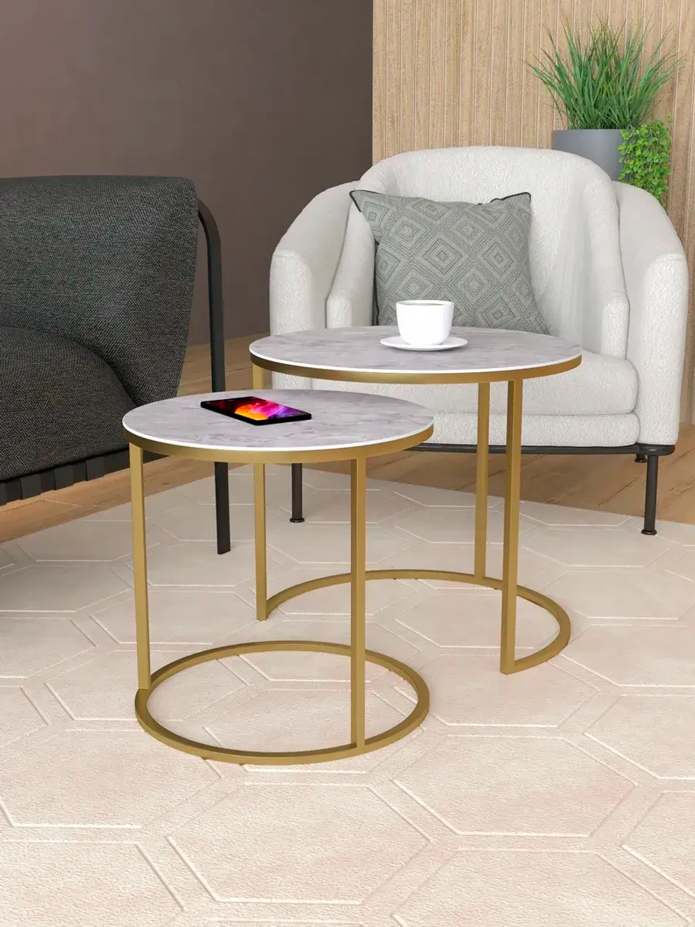 Комплект журнальных столов Акцент - керамогранит 201GLBAGKER