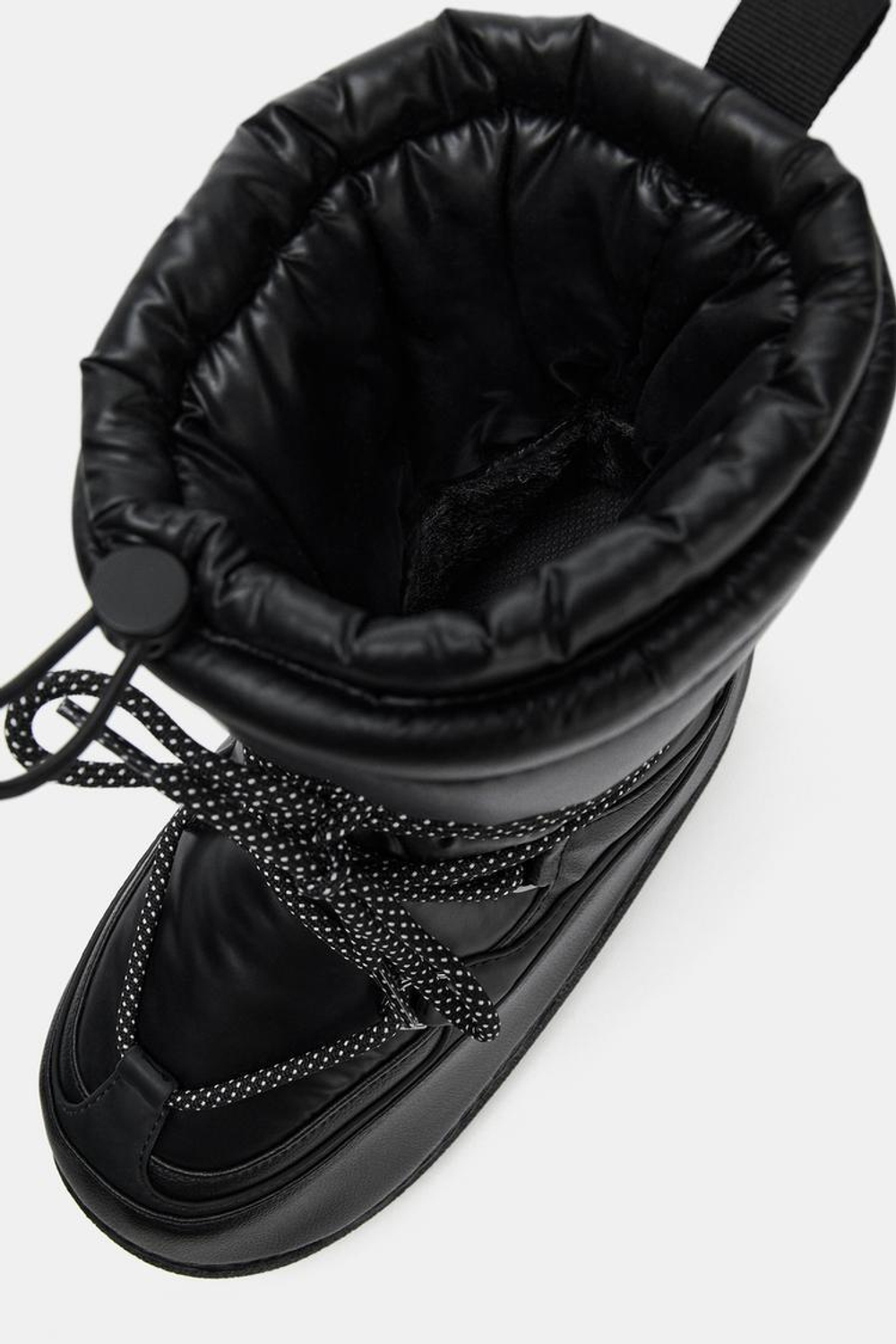 ZARA БОТИНКИ С КОНТРАСТНОЙ ШНУРОВКОЙ, ЧЕРНЫЙ