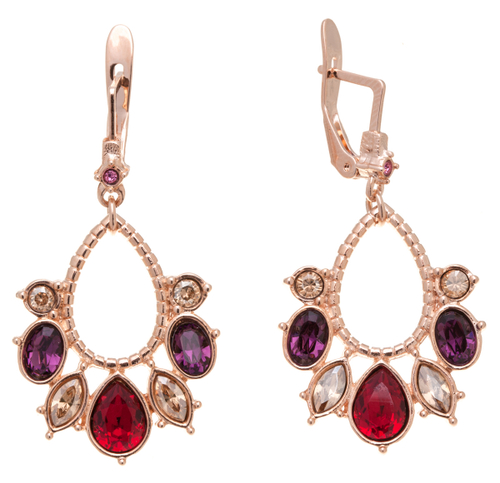 "Окс" серьги в золотом покрытии из коллекции "Пастель" от Jenavi  с английским замком