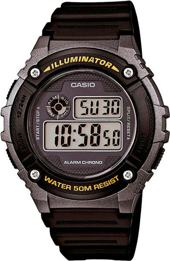 Японские наручные часы Casio Collection W-216H-1B с хронографом