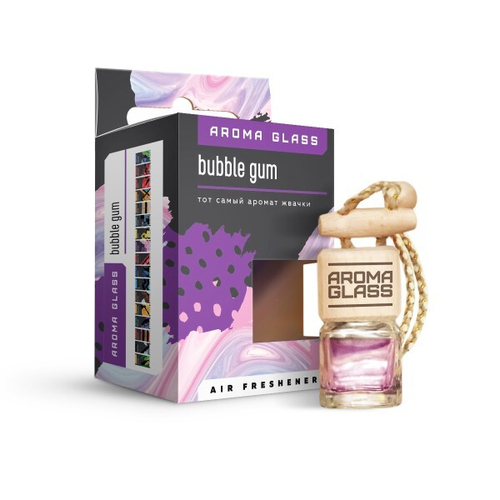 Ароматизатор подвесной  Aroma Glass  Bubble Gum (аромат сладкой жевательной резинки) (FOUETTE)