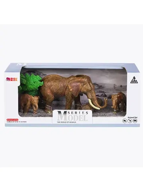Набор фигурок дикие животные Семья слонов 5 предметов
