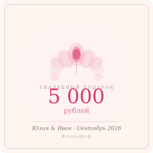 Сертификат для Юлия и Иван на 5000₽