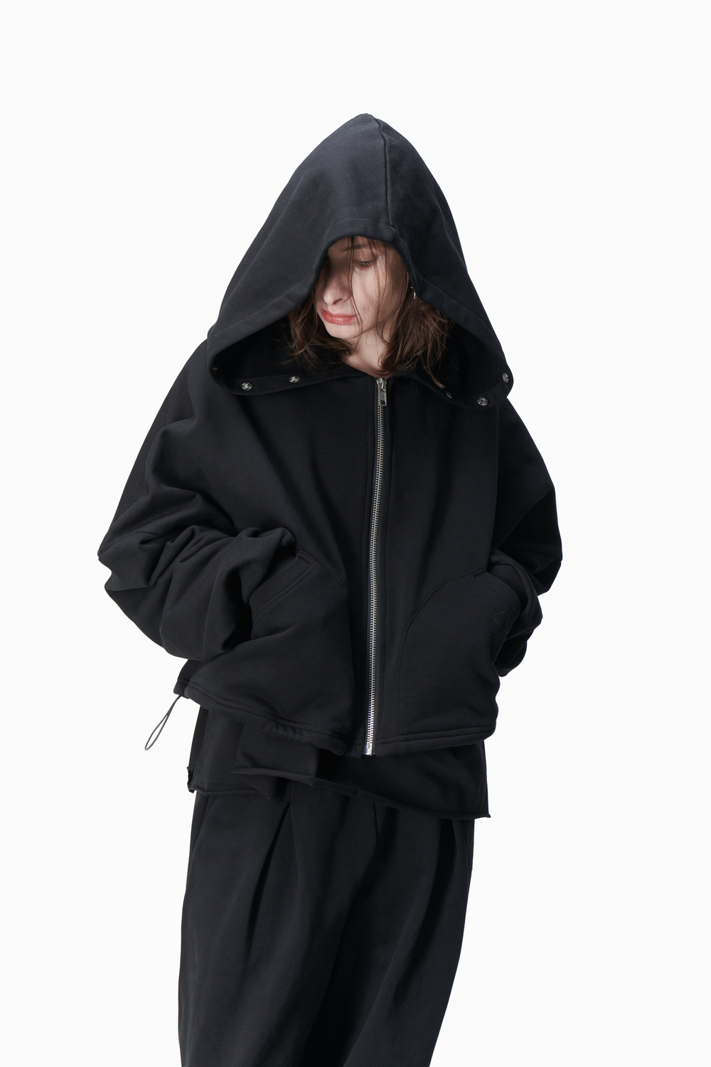 ZIP HOODIE BLACK MEN