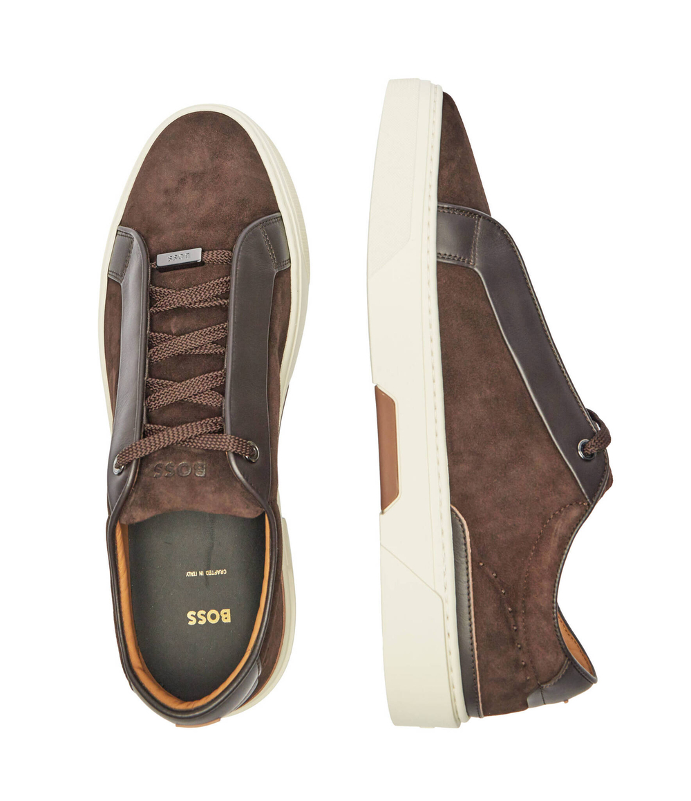 Кожаные кроссовки gary_tenn BOSS BLACK - коричневый(50520165)