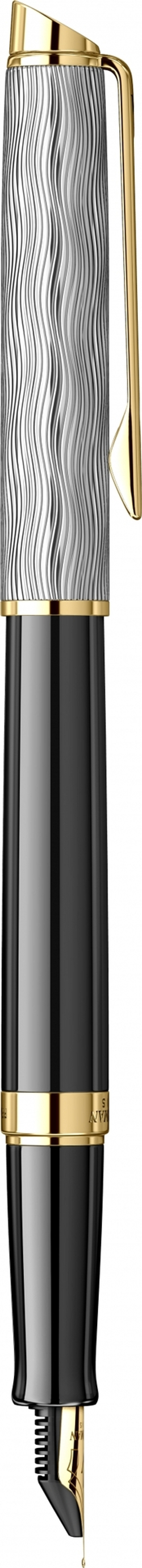 Перьевая ручка Waterman Reflections of Paris Hemisphere DeLuxe Black GT, перо M, чернила blue в подарочной коробке