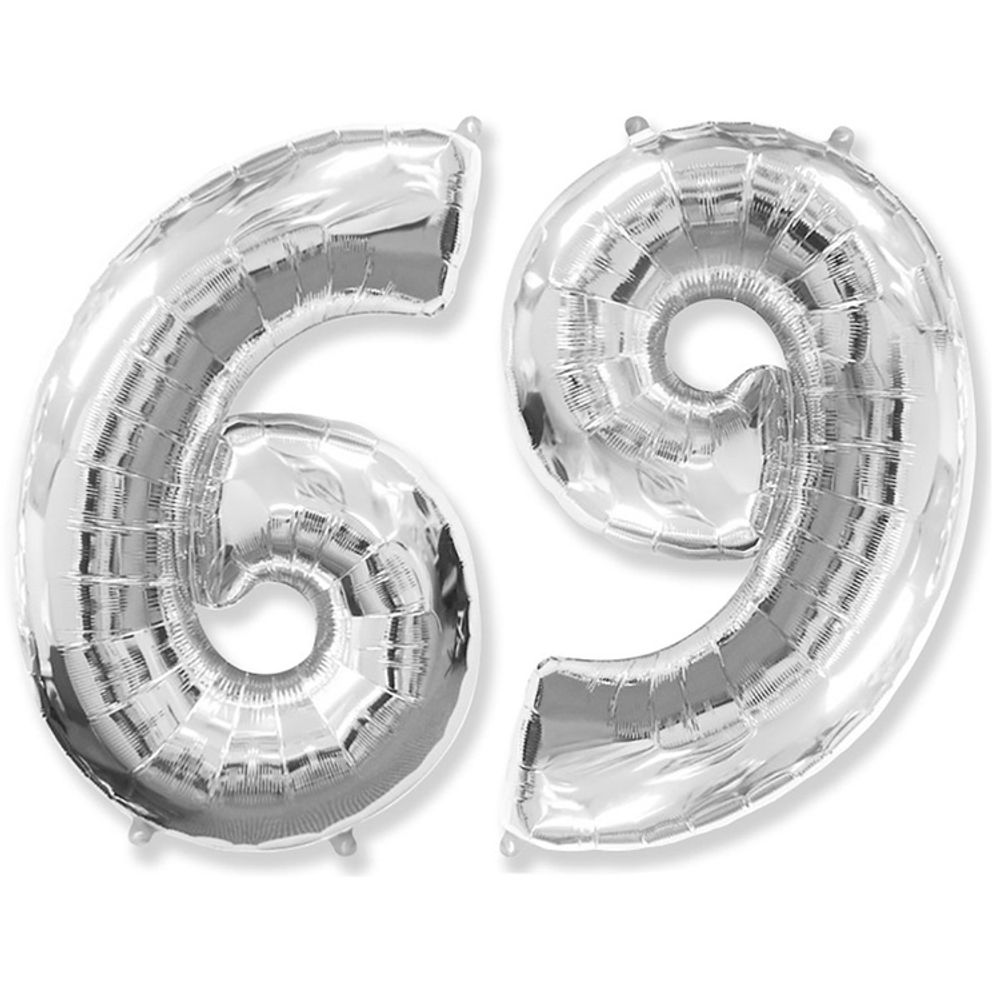 Цифра 6 серебро 40&quot; Fm