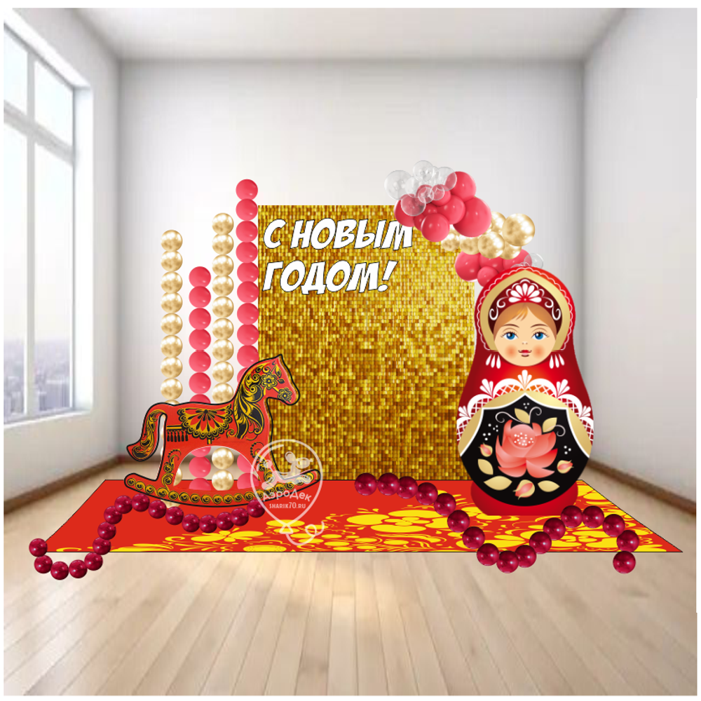 Фотозона НГ русский стиль 001